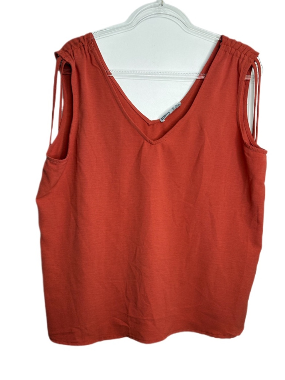 Tie-Shoulder V-Neck Tank Top in Rust